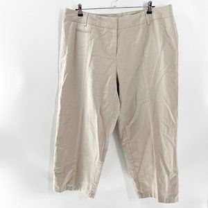 Avenue cotton cream crop pants Plus size 16 NEW